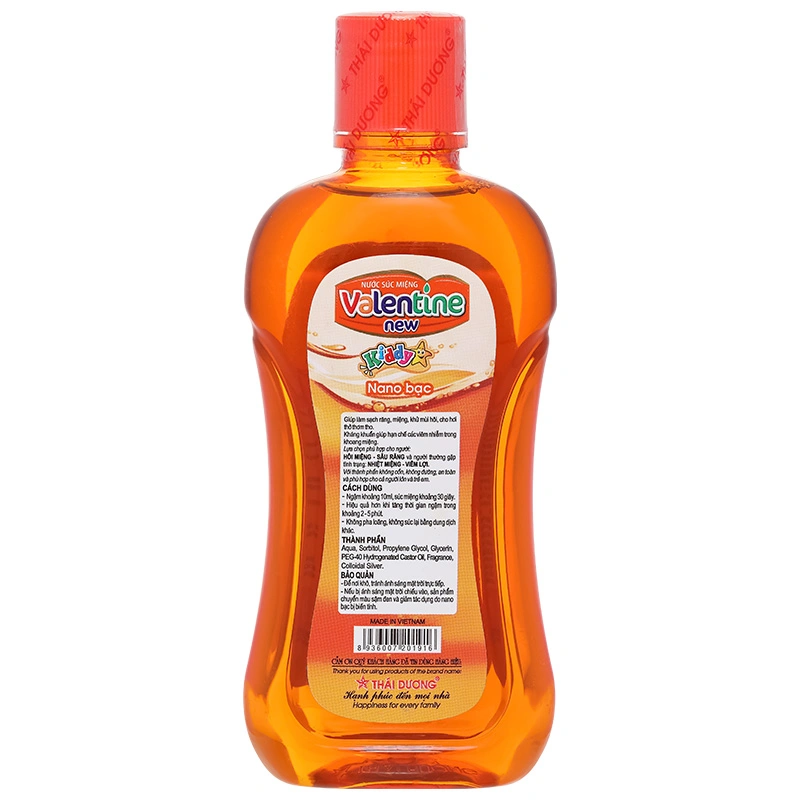 Nước súc miệng Valentine Kiddy ngừa hôi miệng, giảm nhiệt miệng chai 250ml - 2